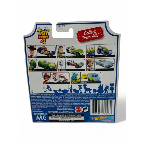 Disney Pixar Toy Story 4 Hot Wheels Character Cars Ducky & Bunny And Duke Caboom - Picture 15 of 16